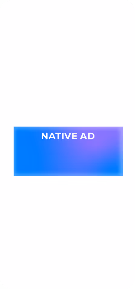 Mobile ad format showing native ads